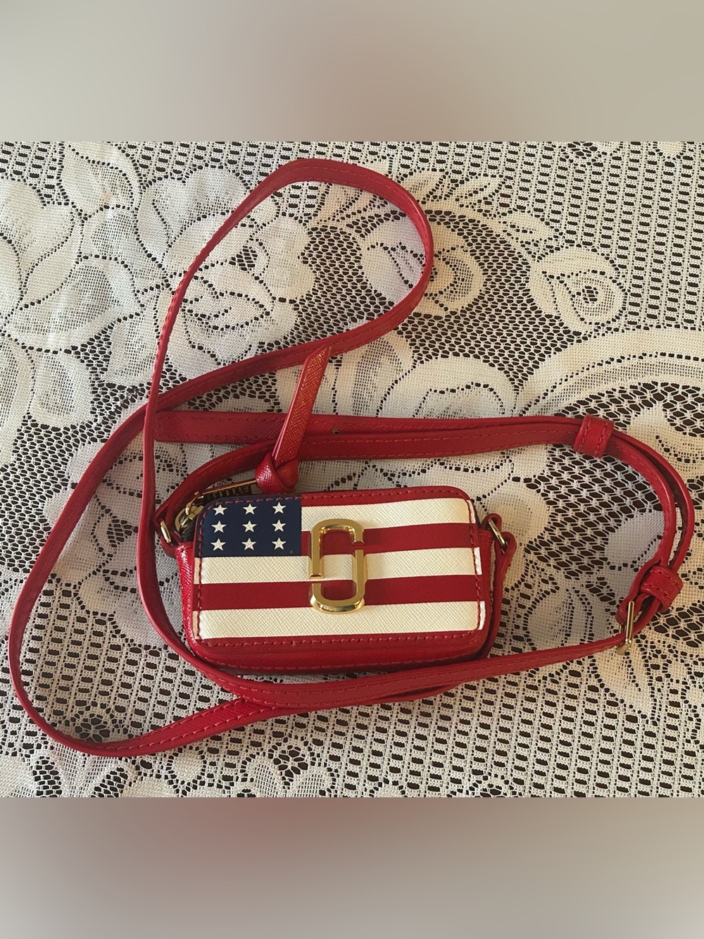 Marc Jacobs American Flag Snapshot Mini Crossbody Bag - With COA